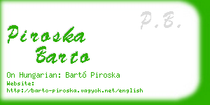 piroska barto business card