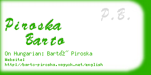 piroska barto business card